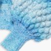 Объемный голубой джемпер ручной вязки из 100% шерсти, фото 6